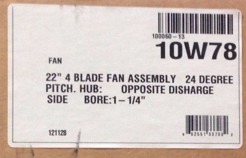 ~Discount HVAC~ 10W78- Lennox - 22&#034; 4 Blade Fan Assembly 24 Deg Pitch CCW 1-1/4&#034;
