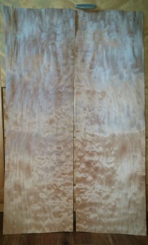 2 buckled pieces quilted maple wood veneer 31.1&#034; x 9 3/8&#034; &amp; thick. 1/42&#034; Luthier