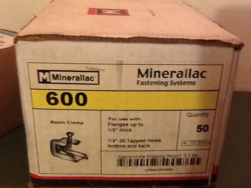 Minerallac 600m beam clamp flanges 1/4&#034;-20 tapped holes (box of 50) for sale