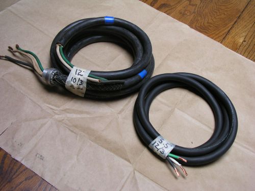 Two  so, seow stw cords, 10/3, 12/3  5.5 &amp; 12 ft  flexible stranded wire cable for sale