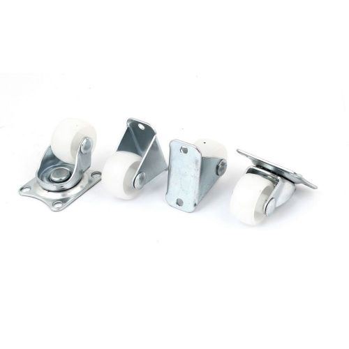 Uxcell plastic wheel fixed swivel caster set 1-inch white 4-piece for sale