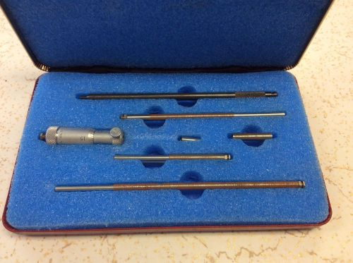 Vintage USA made Central Tool Company Inside Micrometer Rod Type 7- Piece Set
