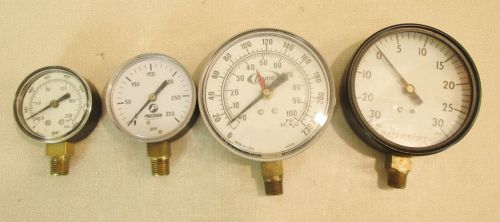 NOS LOT OF 4 PRESSURE VACCUUM GAUGES LAYNE-ASHCROFT-PRECISION-MARSHALL TOWN