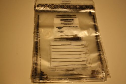 Single Pocket Deposit Bags 12&#034; x 14&#034;  Clear 50 Bags Security Serial Numbered