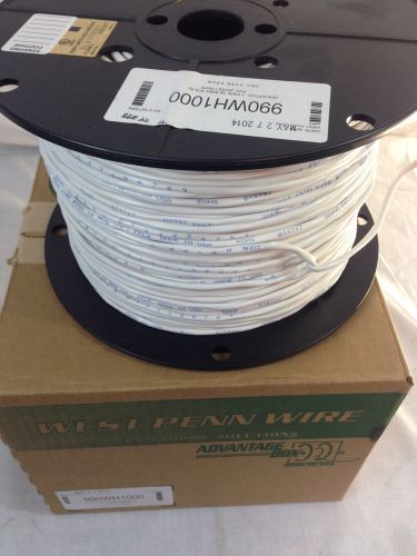 New 1000&#039; West Penn 990WH 1 PAIR 16 AWG SOLID PVC 990WH1000