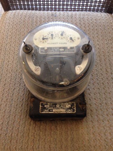 VINTAGE SANGAMO KWH METER &amp; BASE - 110V 10A 2 WIRE