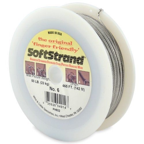 Wire &amp; Cable Specialties Softstrand Size 6 - 465-Feet Picture Wire Uncoated,
