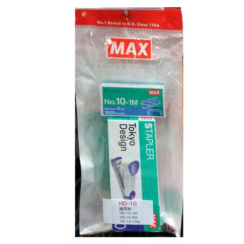 MAX HD-10 Stapler &amp; No.10-1M 1000pcs Staples Value Pack NEW FreeShip