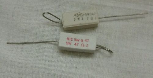 NTE 47 ohm 5W resistors 2 each resistor old new stock