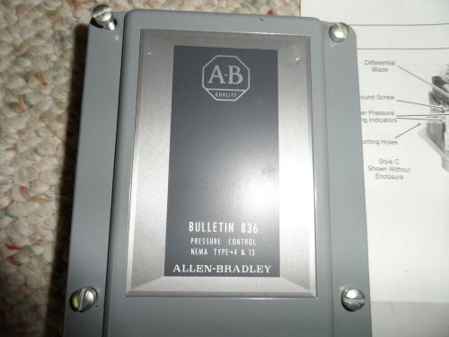 Allen Bradley 836-C2J Differential Pressure Control Switch, Adjustable range