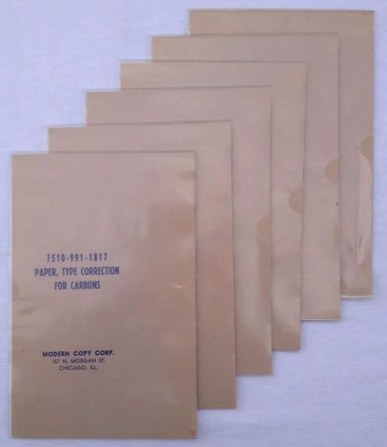 Modern Copy Corp. Typewriter Correction Paper - 6 packs, 24 sheets each 1970&#039;s