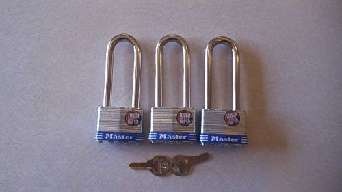 Master Lock 2 1/2in Shackle Keyed Alike Security Padlock (Set of 3) 1TRILJ NEW
