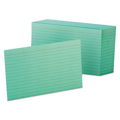Ruled Index Cards, 4 x 6, Green, 100/Pack 7421-GRE