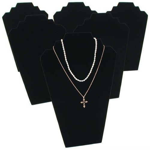 NEW lot of 6 Black Velvet Necklace Easel Jewelry Displays 12.5&#034; x 8.5&#034;