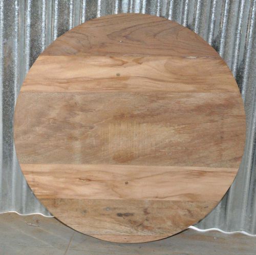 Handmade solid reclaimed rustic burn wood 24&#034; round restaurant bar sidetable top for sale