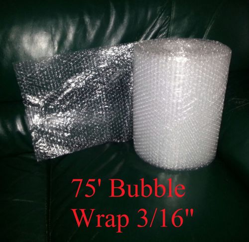 75 foot bubble wrap/roll! 3/16&#034; (small) bubbles! 12&#034; wide! perforated every 12&#034; for sale