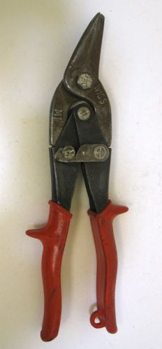 WISS M1 Scissors Tin Snips Compound Action Cuts Straight to Left 9 3/4” Red