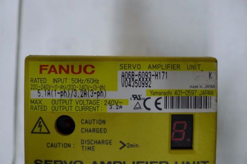 Used FANUC SERVO AMPLIFIER Unit A06B-6093-H171 Ser K Axis Drive