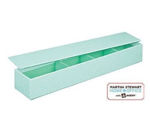 Martha Stewart Home Office Avery Stack+Fit Shagreen Small Item holder with lid