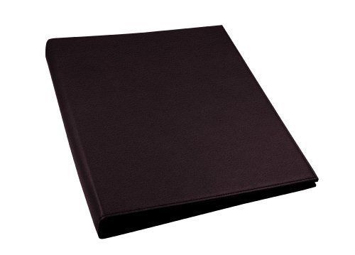 LUCRIN - A4 small Ring Binder file - Granulated Cow Leather  Burgundy