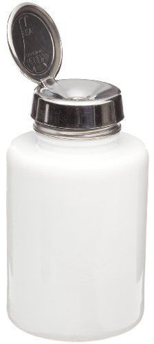 Menda 35388 6 oz round white glass bottle with stainless steel one touch pump for sale