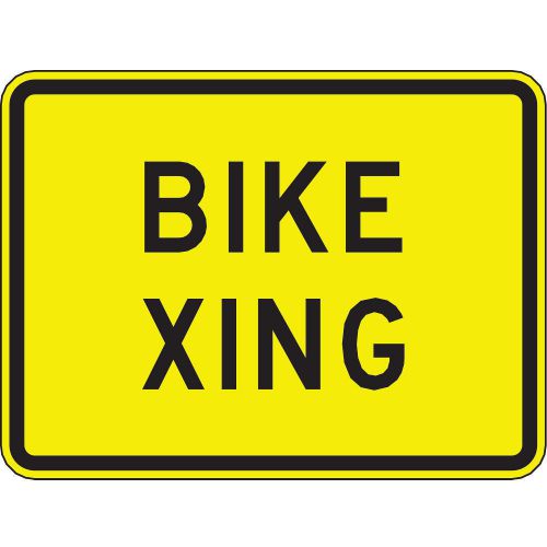 New ZING 2455 Traffic Sign 24 x 18In BK/YEL Bike Xing (H34P)