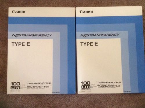 2 Canon Transparency Type E Film 100 Sheets Each Overhead Projector 4 Teachers