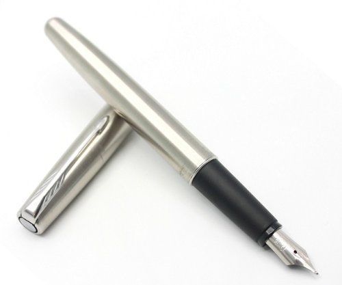 Parker - frontier: stainless steel ct fountain-pen, chrome trims, steel fine nib for sale