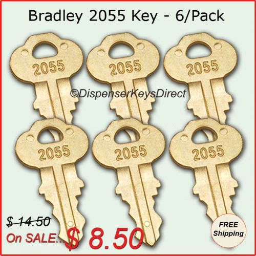Bradley 2055 key - paper towel, toilet tissue &amp; liquid soap dispensers - (6/pk.) for sale