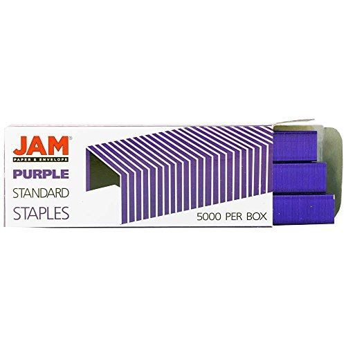 JAM Paper® Staples - Purple Standard Size Staples (.5 x .25 inch) - Box of 5000