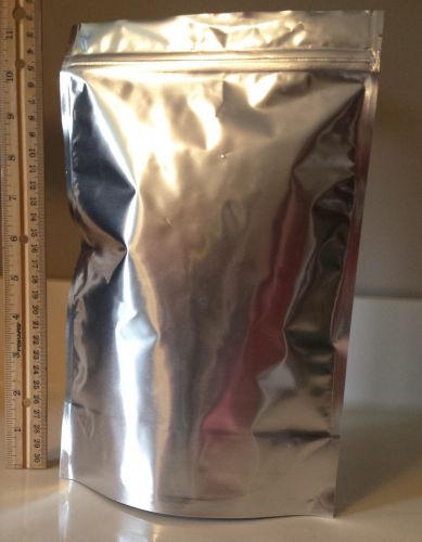 50ct Ziplock Silver Mylar Foil Stand Up Pouch Food Safe UV Radiation resistant
