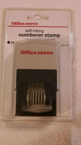 NEW!!  OFFICE DEPOT BRAND SELF INKING NUMBERED STAMP BLACK840-039
