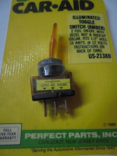 Perfect Parts Illuminated Toggle Switch (Amber) 2 Position - On/Off