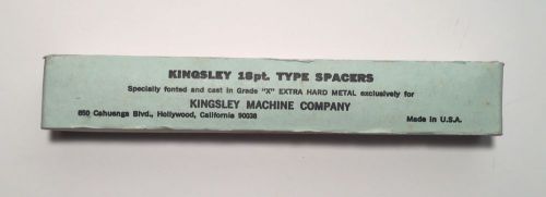 Kingsley Machine Type Set Spacers 18pt.