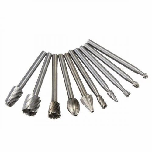 New 10pcs hss router bits burr for dremel and rotary engraving woodworking tool for sale