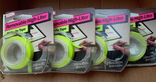 Removable Highlighter Tape 3/8 inx392in Yellow 4 pieces