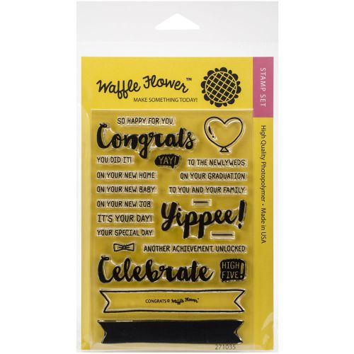 &#034;Waffle Flower Crafts Clear Stamps 4&#034;&#034;X6&#034;&#034;-Congrats&#034;