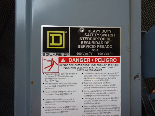 SQUARE D 30 AMP SAFETY SWITCH