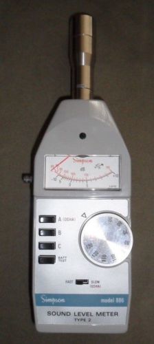 Simpson 886 Portable Sound Level Meter Type 2 Tester Measuring Decibel System