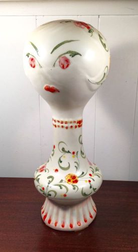 RARE Mid Century Modern ABSTRACT LADY WIG HAT STAND DISPLAY Italian Art Pottery