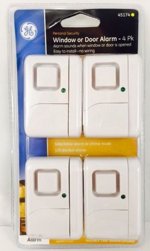 New In Package GE 45174 Door Or Window Alarms 4 Pack - Batteries Included
