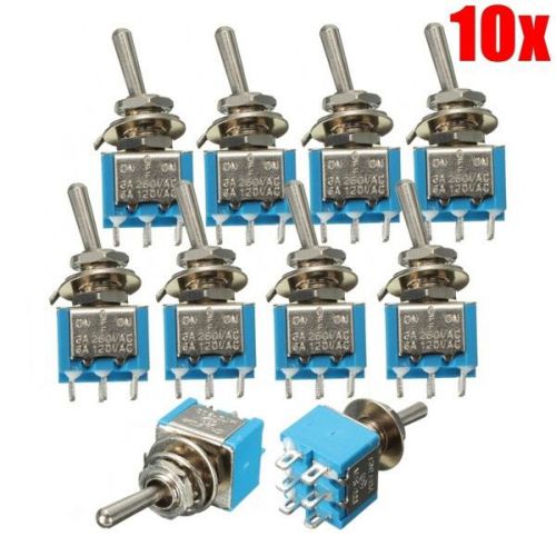 10ps 6 pins 3 position 3a 250v/6a 120v on/off/on toggle switch for sale
