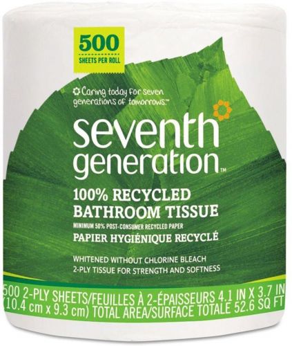 New 60 Roll 100% Recycled White 2 Ply Single Roll Bathroom Toilet Tissue Paper