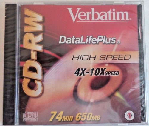 Verbatim DataLife Plus CD-RW (650MB, 4X-10x Speed) Usually ships in 12 hours!!!