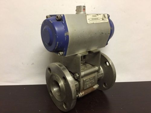 1 1/2&#034; flanged pneumatic ball valve with crane spring return pneumatic actuator for sale