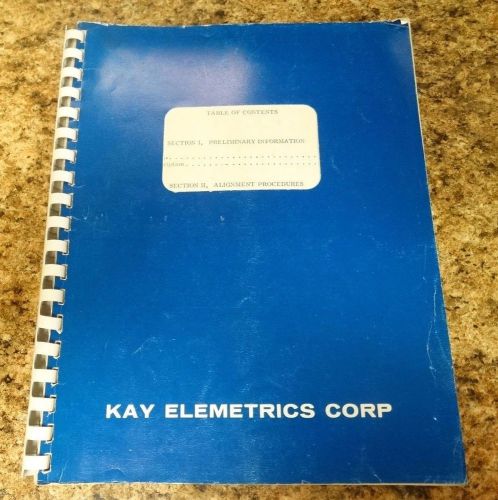 Kay Elemetrics Marka-Sweep 154C Maintenance Manual
