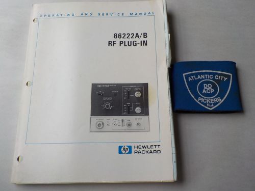 HEWLETT PACKARD 86222A/B RF PLUG IN OPERATING AND SERVICE MANUAL