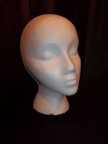 Foam head female styrofoam mannequin wig hat display holder white beauty school for sale