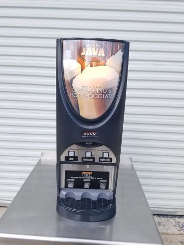 Bunn imix-3s hot cappuccino dispenser w/ 3 powder hoppers self serve lighted lid for sale