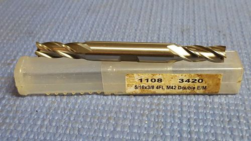 Interstate end mill  5/16&#034; dia  3/8 shank  3-1/2 long 4 flutes, hss co8 for sale